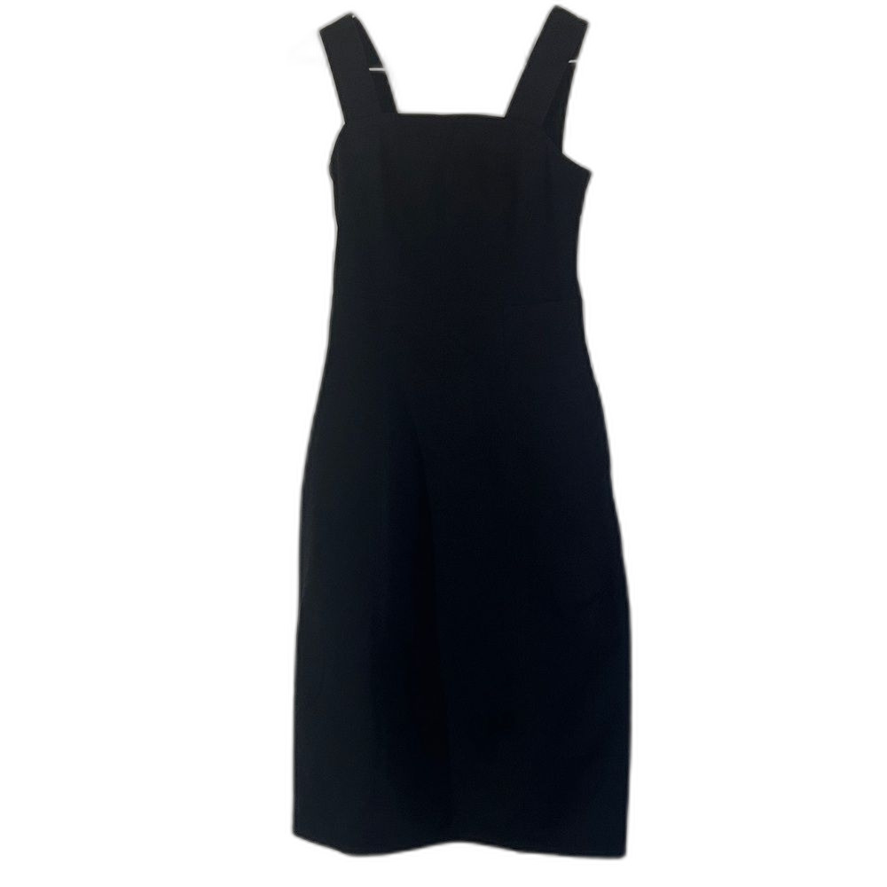 COS Black Cotton Sleeveless Midi Dress Size 2 Pockets